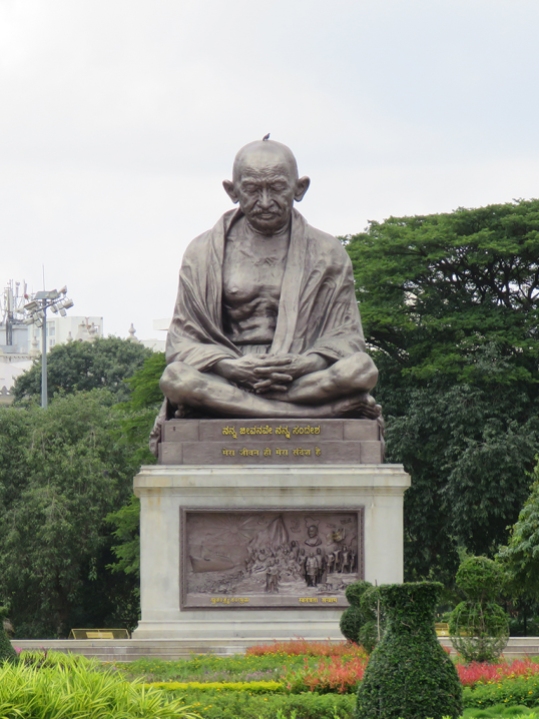 Mahatma Gandhi statue on the parliament grounds.